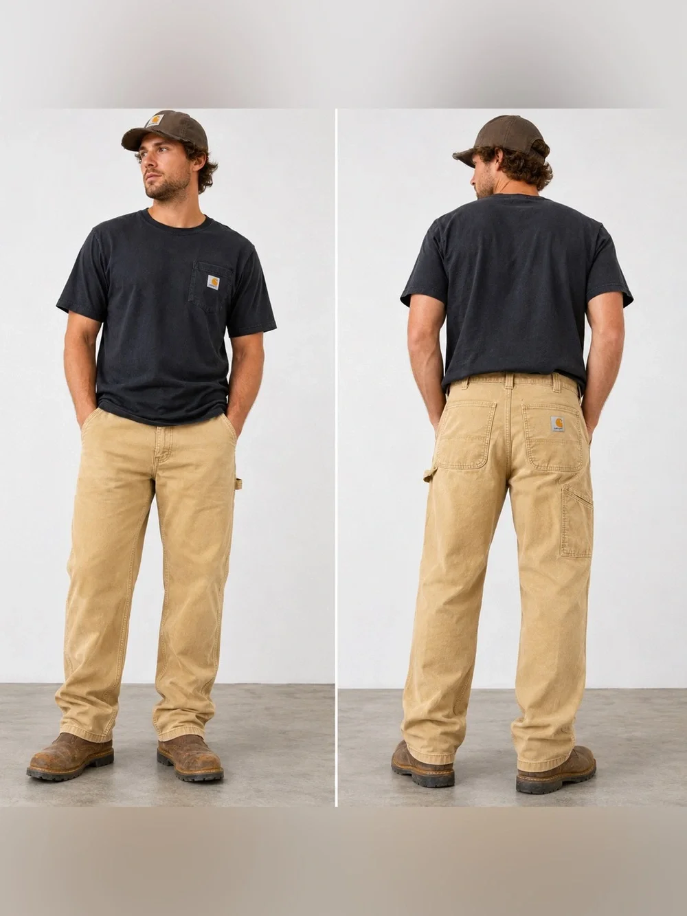 Carhartt Relaxed Fit Carpenter Work Pants Men's 32x32 Brown Utility Canvas
